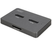 Docking Station USB-C 3.2 Gen2 for SSD M.2 Duo NVMe and SATA (max. 2x 4 TB) with SD-Express 7.1 reader (max. 2 TB), black | DA-71546-1 | 4016032501398 | AIASSS000000008
