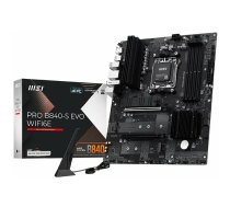 PRO B840-S EVO WIFI6E | MSI Processor family AMD | Processor socket AM5 | Supported hard disk drive interfaces SATA, M.2 | Number of SATA connectors 4 | PRO B840-S EVO WIFI6E | 4711377404167