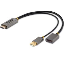 Adapter AV StarTech HDMI - DisplayPort + USB-A srebrny (128-HDMI-DISPLAYPORT) | 128-HDMI-DISPLAYPORT | 065030897143