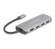 Stacja/replikator Delock DELOCK 7 Port USB 10 Gbps Hub und 4K HDMI Ausgang mit USB Type-C Anschluss und PD 3.0 90 Watt | 64323 | 4043619643233
