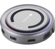 Stacja/replikator Canyon CANYON Hub DS-7, bezprzwodowe ładowanie 10W, 7w1, USB-C, LED, Szary | CNS-TDS07DG | 5291485005801