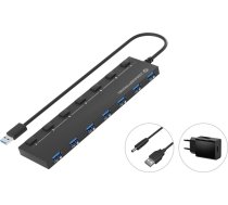 HUB USB Conceptronic CONCEPTRONIC USB-Hub 7-Port 3.0 ->7x3.0 5Gbps m.Netz. sw | HUBBIES19BP | 4015867235348
