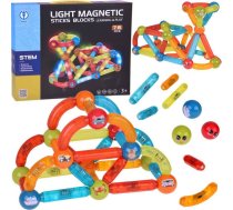 Jokomisiada Klocki magnetyczne 3D Kolorowe Podświetlane klocki dla dzieci 76ele ZA5239 | 5905258534237 | 5905258534237