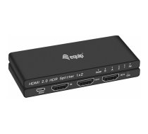 Przełącznik Equip Equip HDMI Splitter 2.0 2 Port Ultra Slim 4K/60Hz schwarz | 332716 | 4015867223222