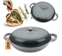 EMALIOWANY GARNEK ŻELIWNY PŁASKI 30cm 3L HAGE SEA SALT | DN30-seasalt | 5900415903710