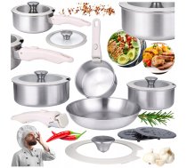 Brunbeste Zestaw garnków garnki stalowe rondle komplet indukcja gaz 11-ELE BRUNBESTE BB-5558 | BB-5558 | 5906716955588