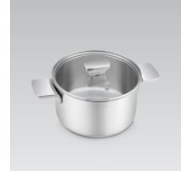 Maestro Garnek stalowy z pokrywką na indukcję gaz 18cm 2.5L MAESTRO MR-3521-18 | MR-3521-18 | 4820268321404