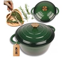 EMALIOWANY GARNEK ŻELIWNY 24cm 4L HAGE ZIELONY | DQ24-bottle green | 5900415903857