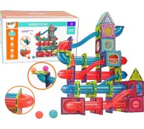 LeanToys Magnetyczne Klocki Bloczki 145 Elementów 3D Zjeżdżalnia Dla Piłek LEAN Toys | 14659 | 5905515351140