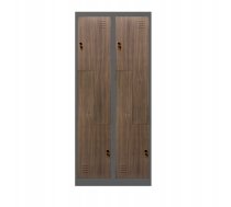 Jan Nowak Szafa metalowa ubraniowa JULIA 800 x 1850 x 450 mm Eco Design* antracytowa/ orzech | 5904405575000 | 5904405575000