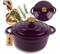 Atusa EMALIOWANY GARNEK ŻELIWNY 24cm 4L HAGE EGGPLANT | DQ24-eggplant | 5900415904977