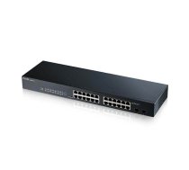 ZyXEL GS1900-24, 24 portov (24 gigabitových portov RJ45 + 2 porty SFP), IPv6, správa cez webové rozhranie, bez ventilátora (ekologický), montáž do racku | GS1900-24-EU0102F | 4718937621231