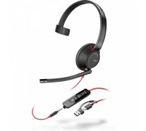 Monofónna náhlavná súprava Poly Blackwire 5210 USB-C/A + 3,5 mm jack | 8X230AA | 197498429427
