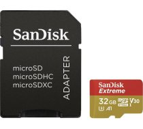 SanDisk memory card microSDHC 32GB Extreme V30 A1 + adapter | SDSQXAF-032G-GN6MA | 619659155827 | 83811