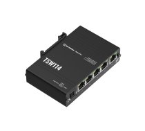 Teltonika | DIN Rail Switch | TSW114 | Unmanaged | Wall-mountable | Gigabit Ethernet (copper) ports quantity 5 | Power supply type 2-pin industrial DC power socket | TSW114 000000 | 4779051840298
