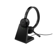 Jabra Evolve 65 TE laisvų rankų įranga su įkrovimo stovu, juoda