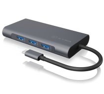 ICY BOX IB-DK4040-CPD Vielinis USB 3.2 Gen 1 Type-C Antracitas, Juoda
