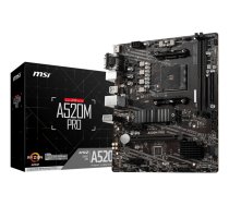 MSI A520M PRO pagrindinė plokštė AMD A520 AM4 lizdas micro ATX