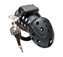 XR Brands Lock Down Black Chastity Cage Adjustable Fit System