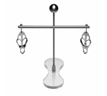 XR Brands Tower of Pain Adjustable Stainless Steel Clamp System Silver