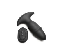 XR Brands Butt Slider Silicone Intimate Plug Black - Sliding & Vibrating