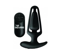 XR Brands Power Plug 7X Hollow Black Remote-Controlled Silicone Plug