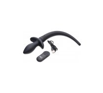 XR Brands Waggerz Vibrating Silicone Tail with Remote, Black, IPX7