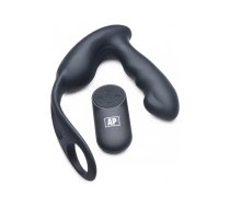 XR Brands P-Strap Prostate Massager & Vibrating Harness, 7 Modes, Black