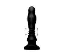 XR Brands Silicone Swelling Thrust Plug Black Remote Control 12 cm