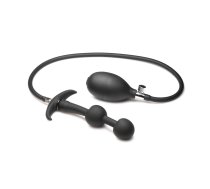 XR Brands Ass Rattler Inflatable Silicone Plug with Weights Black