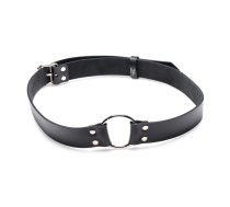 XR Brands Leather Chair Harness with Adjustable Ring, Black