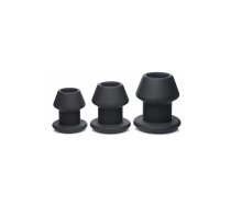 XR Brands Gape-Grommets Silicone Hollow Dilator Set 3 Sizes Black