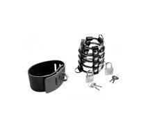 XR Brands Gates of Hell Adjustable Chastity System with Leather Straps