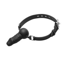 XR Brands Suppressor Silicone Gag with Adjustable Straps Black