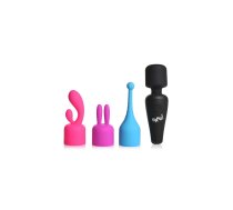 XR Brands Mini Wand Massager Set with 3 Functional Attachments Compact