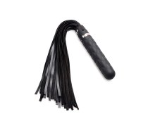 XR Brands Vibra-Lasher Silicone Vibrating Flogger Black 3 Modes