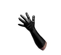 XR Brands Pleasure Fister Black Textured Glove 39cm TPR Universal
