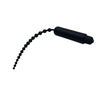 XR Brands Dark Rod Black Vibrating Beaded Silicone Urethral Device 24cm