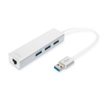 Digitus | 3-port USB Hub and Gigabit LAN adapter | DA-70250-1 | USB Hub