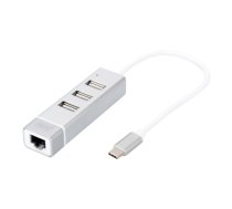 Digitus | USB Type-C 3-Port Hub + Fast Ethernet LAN Adapter | DA-70253