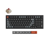 Keychron V5 Max Wireless (V5U-D1) - US Layout - Hot-Swappable Silk POM Red - Black (Juoda) Mechaninė Belaidė Žaidimų Klaviatūra