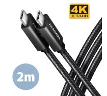 Axagon BUCM32-CM20AB USB 3.2 Gen 2x2 USB C kabelis 2 m Juodas