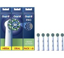 Oral-B | Replaceable toothbrush heads | EB50RX-6 Cross Action Pro | Heads | For adults | Number of brush heads included 6 | White
