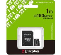 Kingston Technology 1TB microSDXC Canvas Select Plus Gen3 150MB/s A1 Card + Adapter