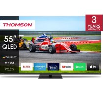 Thomson TV Set|THOMSON|55"|4K/Smart|QLED|3840x2160|Wireless LAN|Bluetooth|Google TV|Black|55QG7C14