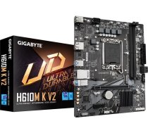 Gigabyte H610M K V2 | Processor family Intel | Processor socket LGA1700 | DDR5 | Supported hard disk drive interfaces M.2, SATA | Number of SATA connectors 2