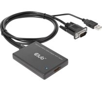 Club 3D CLUB3D VGA and USB Type-A to HDMI Adapter with Pigtail M/F 0.6m/1.97ft 28AWG