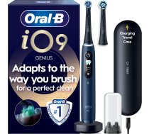 Oral B - iO9 Electric Toothbrush - Sapphire Blue - 2 Brush Head, Charging Travel Case