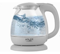 Adler | Kettle | AD 1283G | Standard | 1100 W | 1 L | Plastic/Glass | 360° rotational base | Grey
