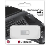 Kingston Technology DataTraveler 64GB Micro 200MB/s Metal USB 3.2 Gen 1